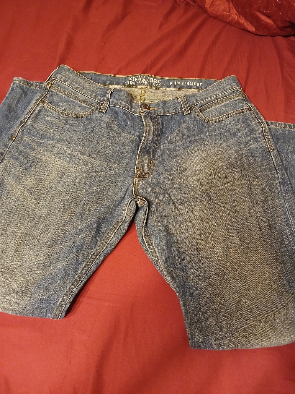 Signature by Levi Strauss Slim Straight Men’s Blue Jeans